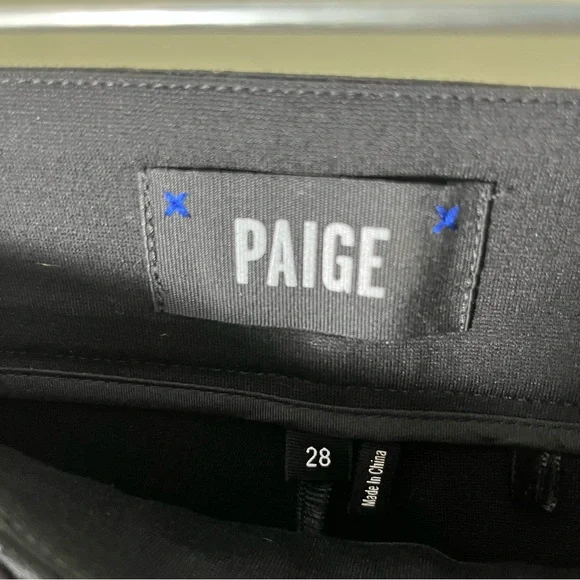 Paige Lace Up Trousers Black Sz 28 Women’s Side Zip Dress Pants Punk Moto EUC - Picture 2 of 4